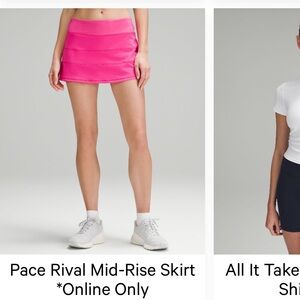 Lululemon NWT $78 pace rival mid rise skirt sonic pink